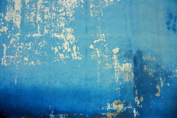 Antigua pared azul agrietada — Foto de Stock
