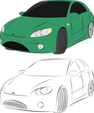 Green car clipart