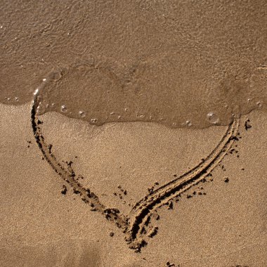 Heart on the sand clipart