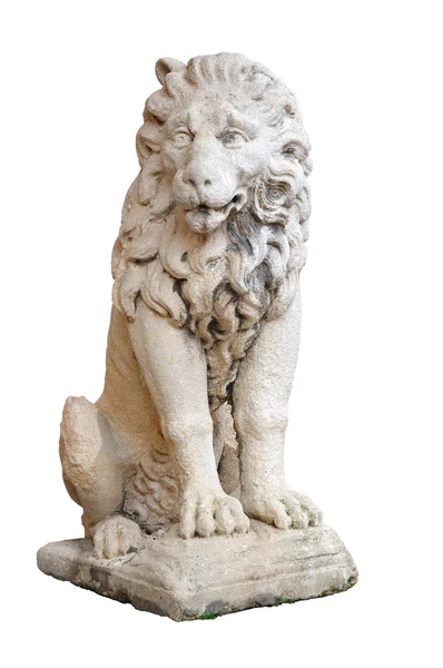 Statue de lion vénitien, isolée sur blanc Photos De Stock Libres De Droits