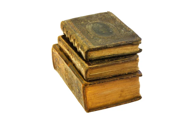 Pile of 3 19th century books on white — Stock Photo, Image