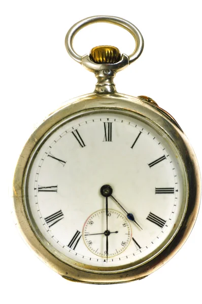 stock image Old style silver pocket watch