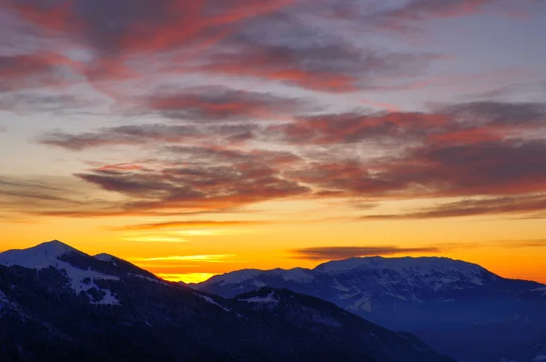 stock image Snowy mountain sunset