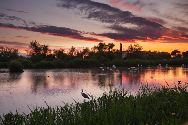 HDR image of lagoon at sunset — Stock Photo, Image