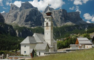 Summer view of Colfosco church clipart