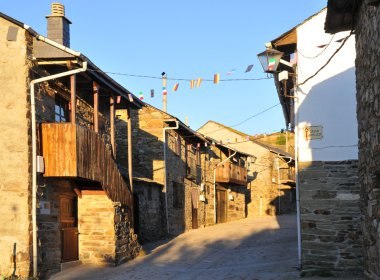 Spanish village along Camino de Santiago clipart