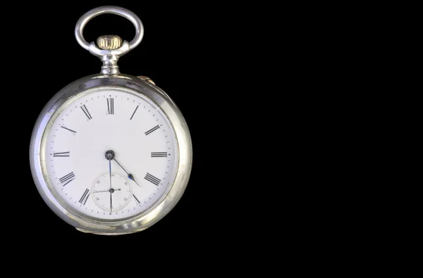 Срібні кишенькові годинники — стокове фото
