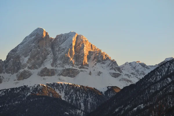 Sass de Putia, Dolomiti, al tramonto — Foto Stock