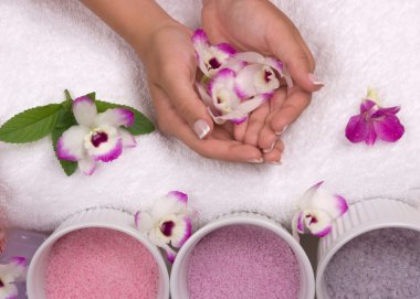 Spa with Orchids clipart