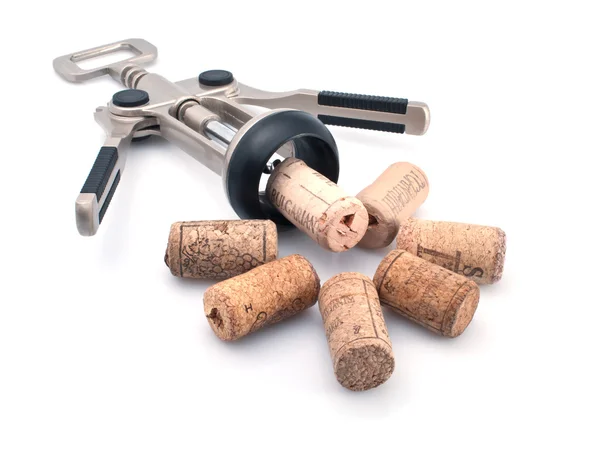 Korkar och corkscrew — Stockfoto