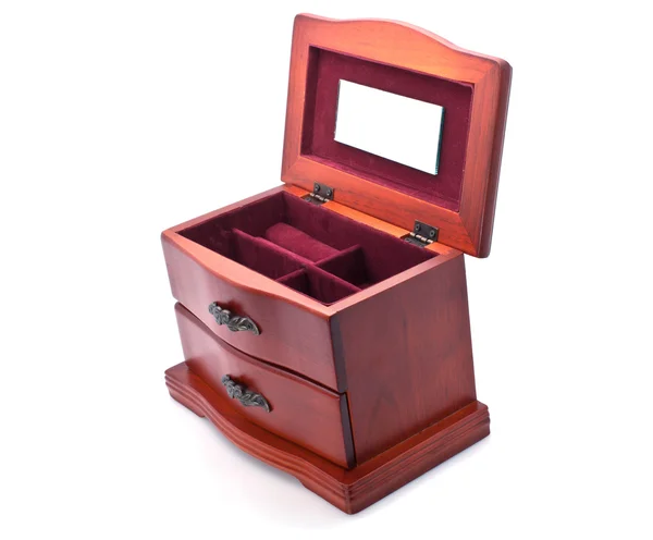 Caixão de madeira para jóias — Fotografia de Stock