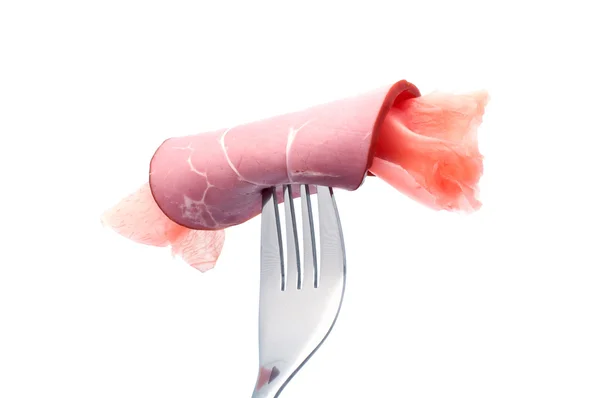 Ham en gember op een vork — Stockfoto