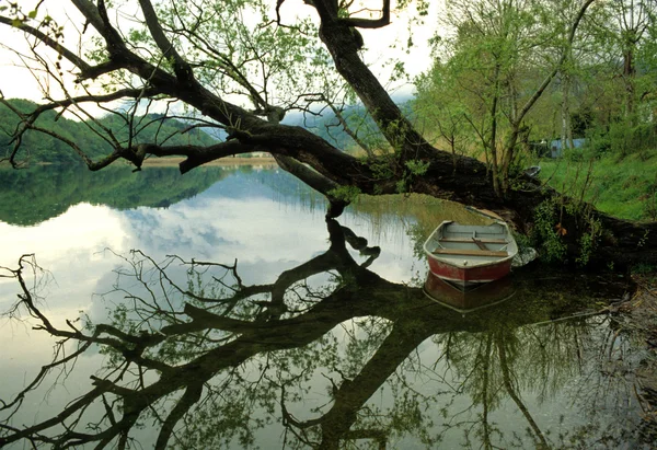 Блеск на озере Пьяно — стоковое фото