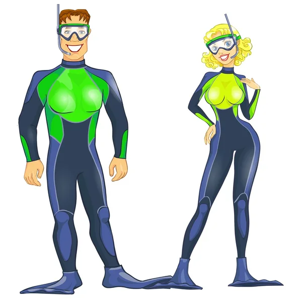 Scuba divers couple — Stock Fotó