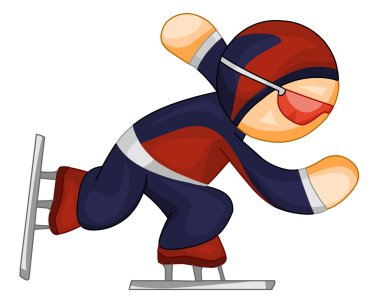 Speed skater icon clipart