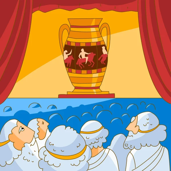 Ókori görögök nézi a váza — Stock Vector