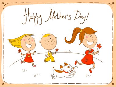 Happy Mothers Day greeting card clipart