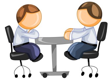 Business partners sitting at the table clipart