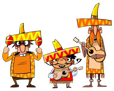 Funny mexican pop group clipart