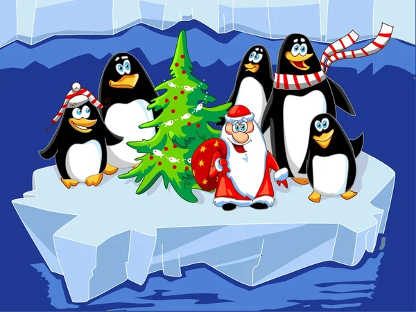 Santa pingvinek — Stock Fotó