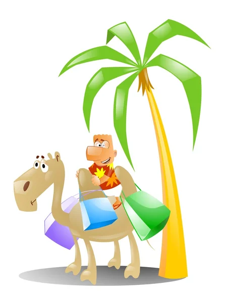 Turista montando um camelo — Fotografia de Stock