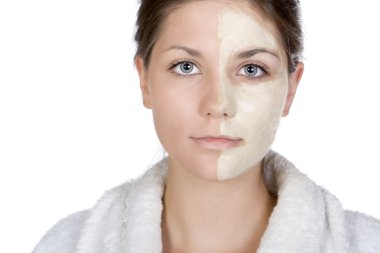 Pretty Teen with Half Face Mask clipart