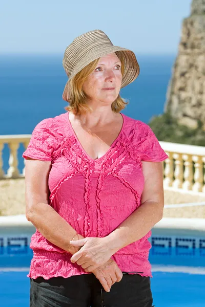 Shot of a Senior Lady by the Pool — Stock Photo, Image