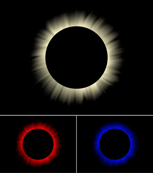 El momento de un eclipse solar completo — Vector de stock