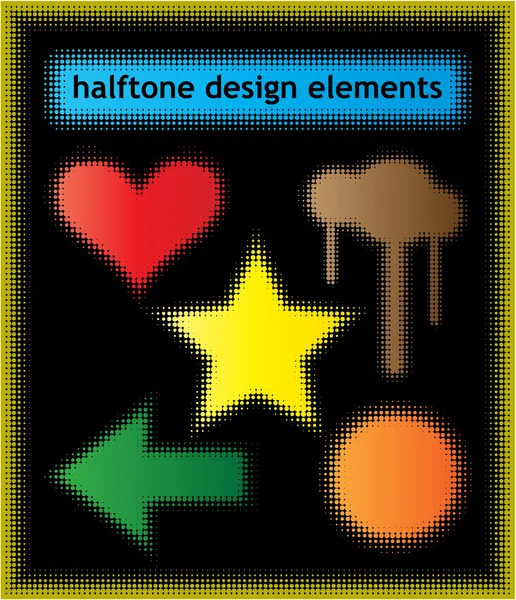 ハーフトーンのデザイン要素 — ストックベクタ