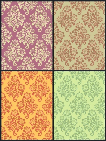 Vector seamless floral wallpaper — Stock Vector