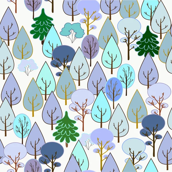 Forêt d'hiver. Sans couture — Image vectorielle