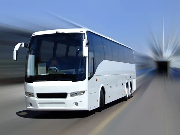 White coach in motion — Stock Photo, Image