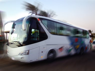 White coach with motion blur clipart