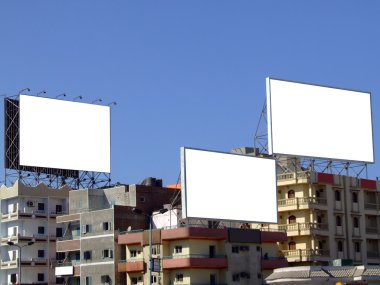 Three blank billboards 01 clipart