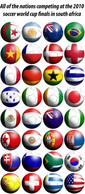 2010 world cup football flags clipart