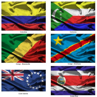 Fabric world flags collection 09 clipart