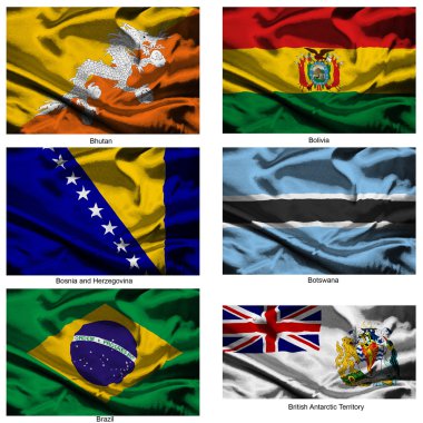 Fabric world flags collection 05 clipart