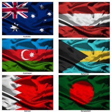 Fabric world flags collection 03 clipart