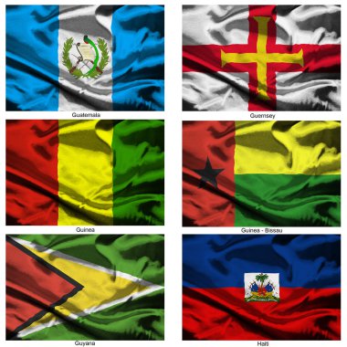 Fabric world flags collection 16 clipart