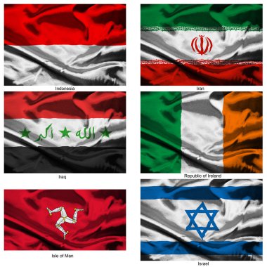 Fabric world flags collection 18 clipart