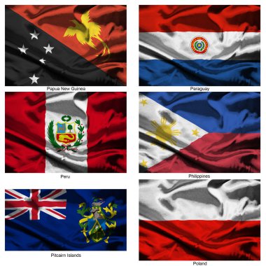 Fabric world flags collection 30 clipart