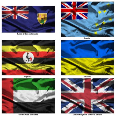 Fabric world flags collection 40 clipart