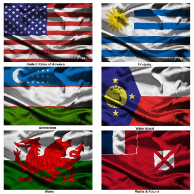 Fabric world flags collection 41 clipart