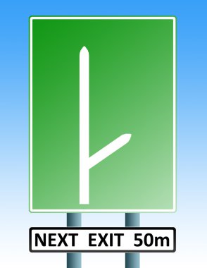 Blank roadsign with exit 02 clipart