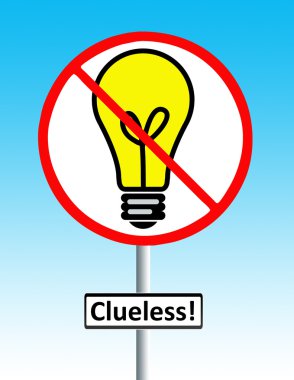 Clueless road sign clipart