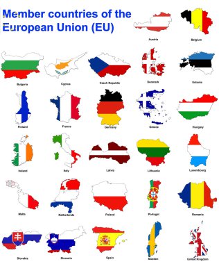 AB ülkeleri bayrak haritalar