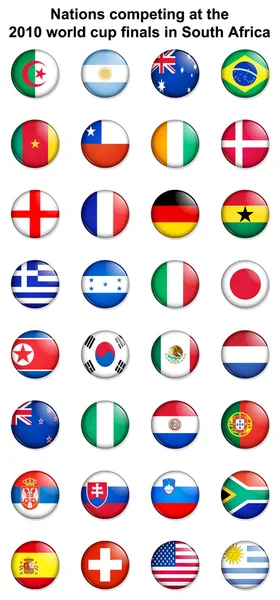 2010 insignias de botón de copa del mundo —  Fotos de Stock