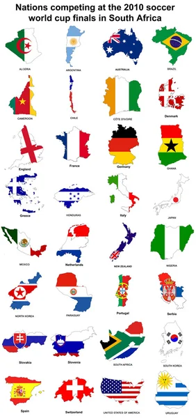 2010 mapas de la bandera de la Copa Mundial —  Fotos de Stock