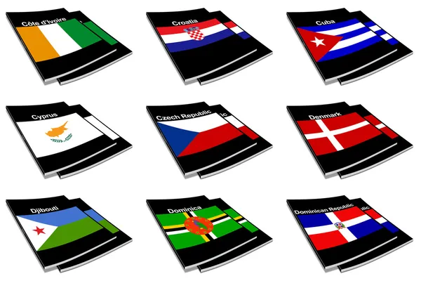 Коллекция книг о мировом флаге 08 — стоковое фото