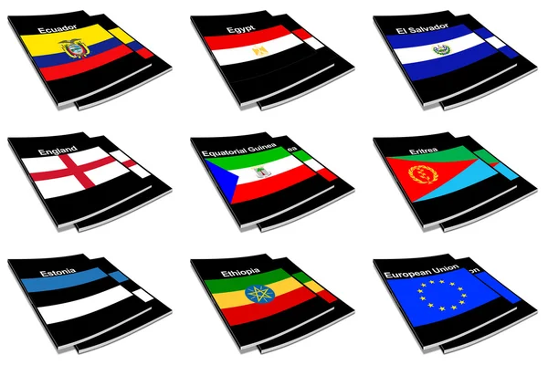 World flag book collection 09 — Stock Photo, Image